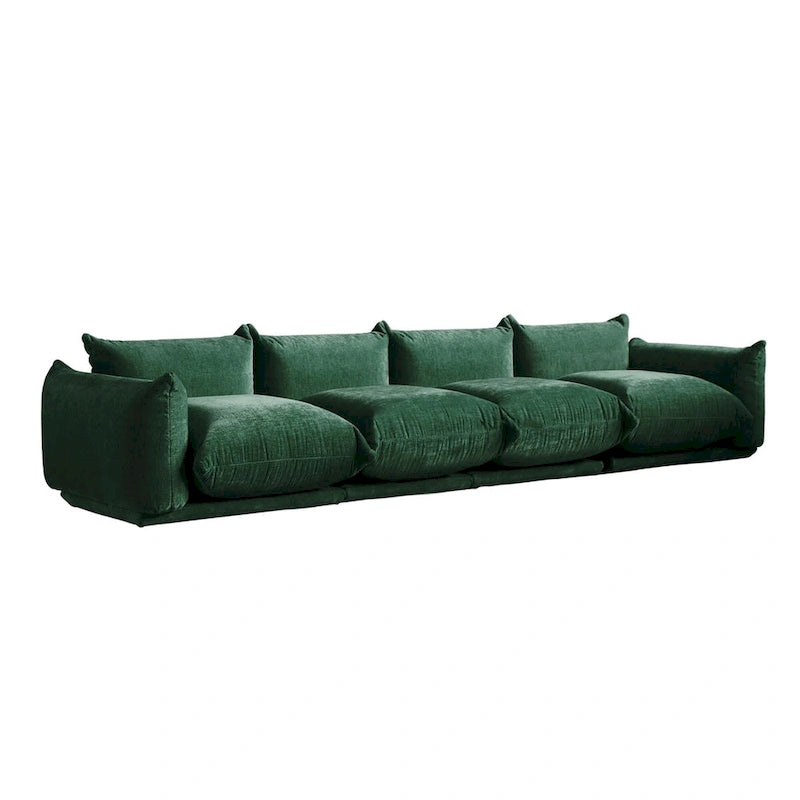 130 U-förmiges Sektionalsofa, minimalistisches Chenille-Modulsofa, 6-Sitzer mit wendbarer Chaiselongue und Ottomane
