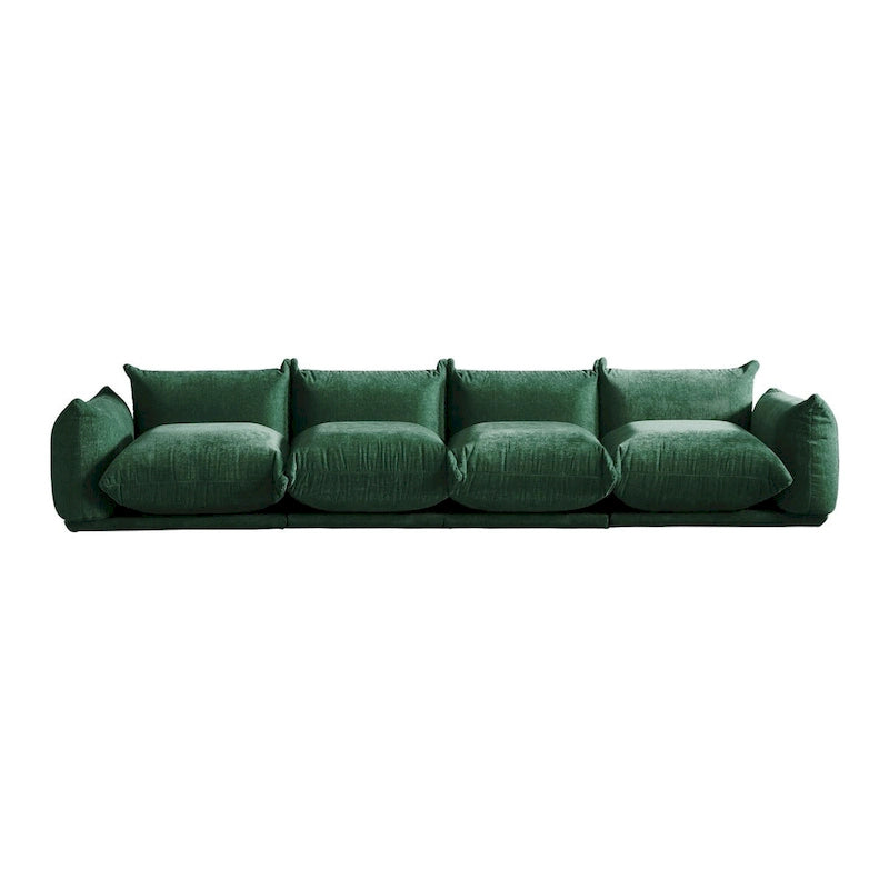 130 U-förmiges Sektionalsofa, minimalistisches Chenille-Modulsofa, 6-Sitzer mit wendbarer Chaiselongue und Ottomane