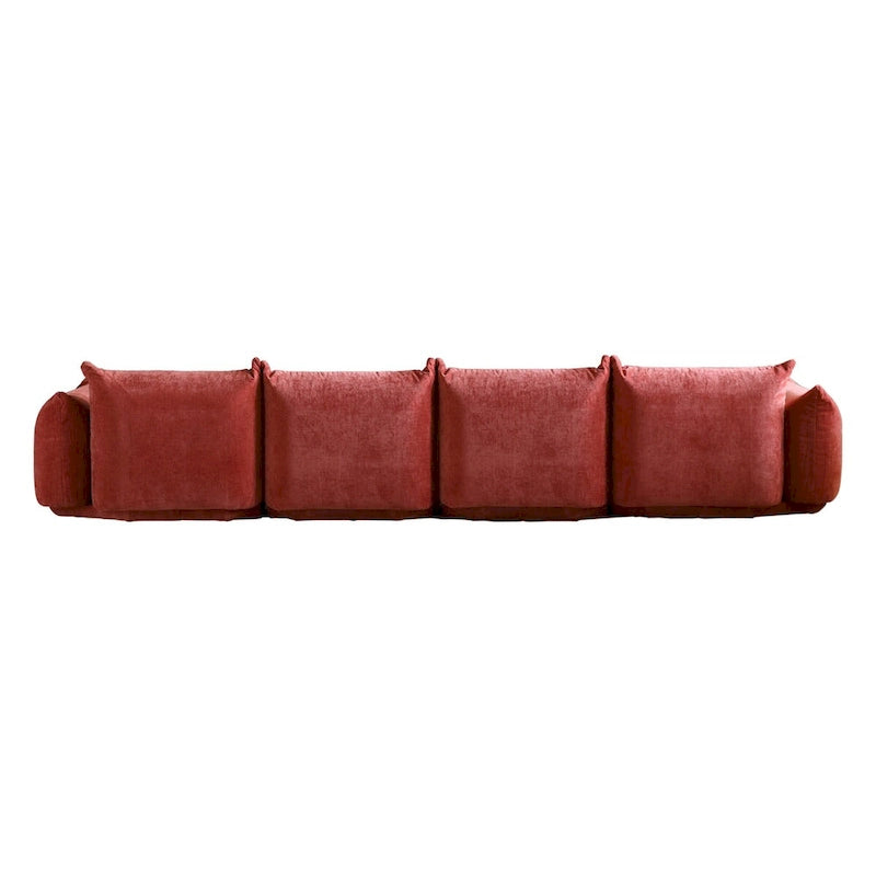 130 U-förmiges Sektionalsofa, minimalistisches Chenille-Modulsofa, 6-Sitzer mit wendbarer Chaiselongue und Ottomane