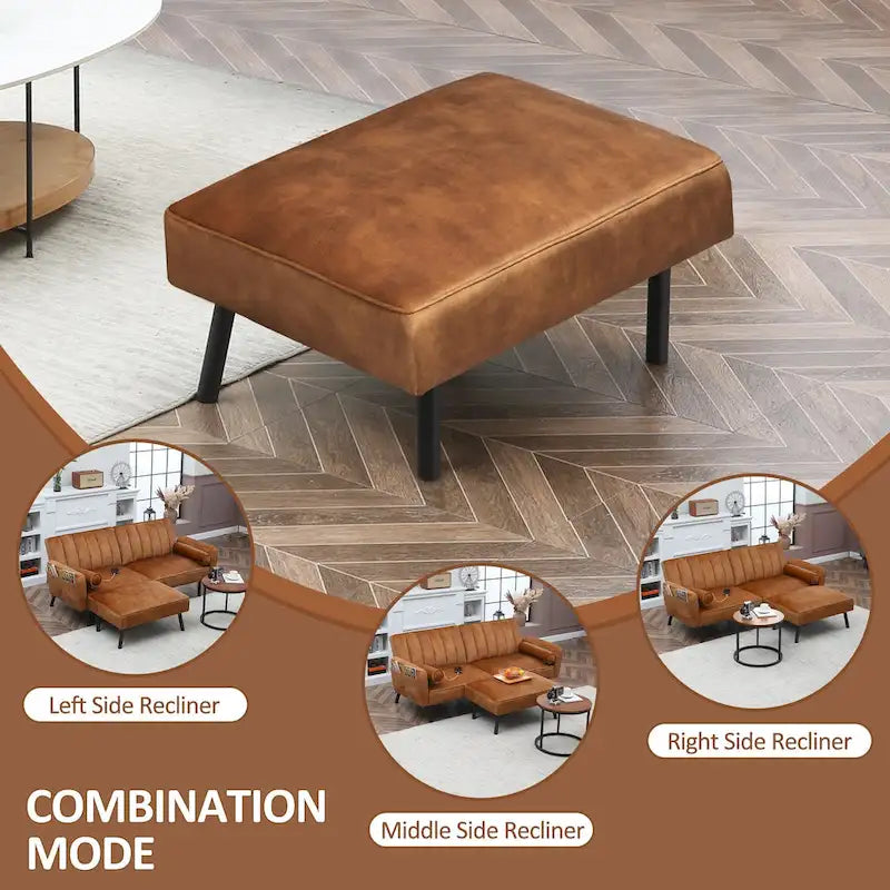 L-förmiges Samt-Ecksofa, umwandelbares Futon-Schlafsofa mit geteiltem Rückenlehnen-Design, Recamiere für kompaktes Wohnen – 2-Personen