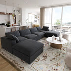 156 Cabrio Modulare Sektionalsofa, Modernes U-förmiges minimalistisches Sofas mit Kissen