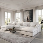 156 Cabrio Modulare Sektionalsofa, Modernes U-förmiges minimalistisches Sofas mit Kissen