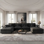 156 Cabrio Modulare Sektionalsofa, Modernes U-förmiges minimalistisches Sofas mit Kissen