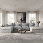 156 Cabrio Modulare Sektionalsofa, Modernes U-förmiges minimalistisches Sofas mit Kissen