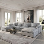 156 Cabrio Modulare Sektionalsofa, Modernes U-förmiges minimalistisches Sofas mit Kissen