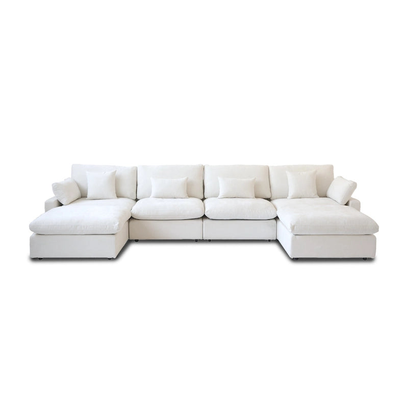 156 Cabrio Modulare Sektionalsofa, Modernes U-förmiges minimalistisches Sofas mit Kissen