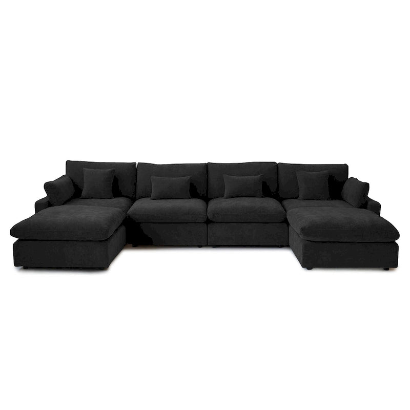 156 Cabrio Modulare Sektionalsofa, Modernes U-förmiges minimalistisches Sofas mit Kissen