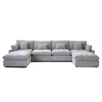 156 Cabrio Modulare Sektionalsofa, Modernes U-förmiges minimalistisches Sofas mit Kissen