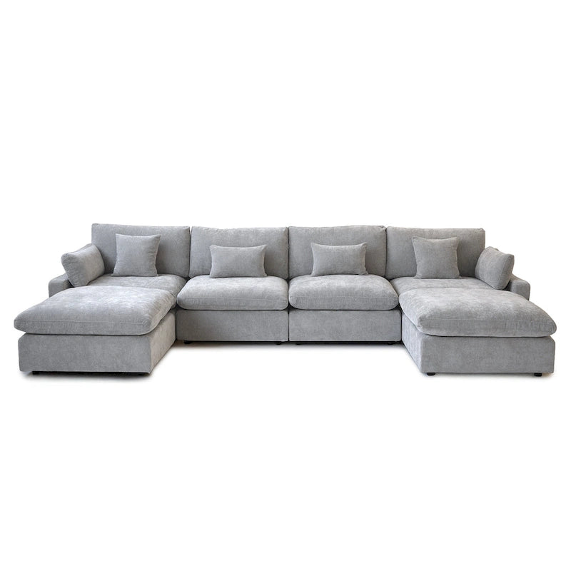 156 Cabrio Modulare Sektionalsofa, Modernes U-förmiges minimalistisches Sofas mit Kissen
