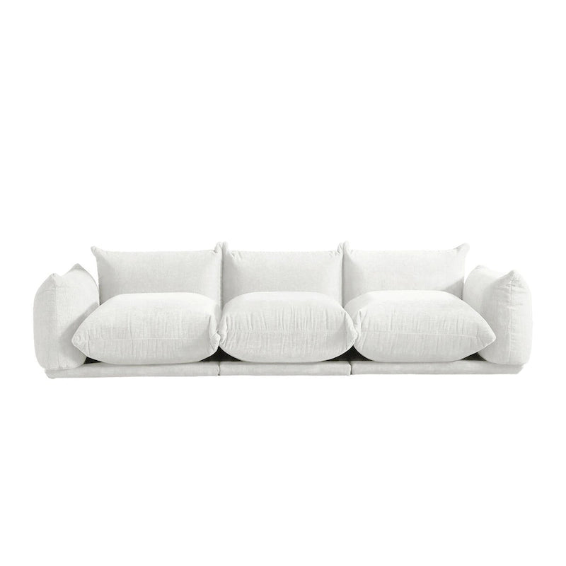 Modernes modulares Ecksofa mit Chenille-Stoffbezug für das Wohnzimmer-Set mit 2 Hockern