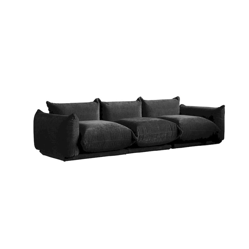 Modernes modulares Ecksofa mit Chenille-Stoffbezug für das Wohnzimmer-Set mit 2 Hockern
