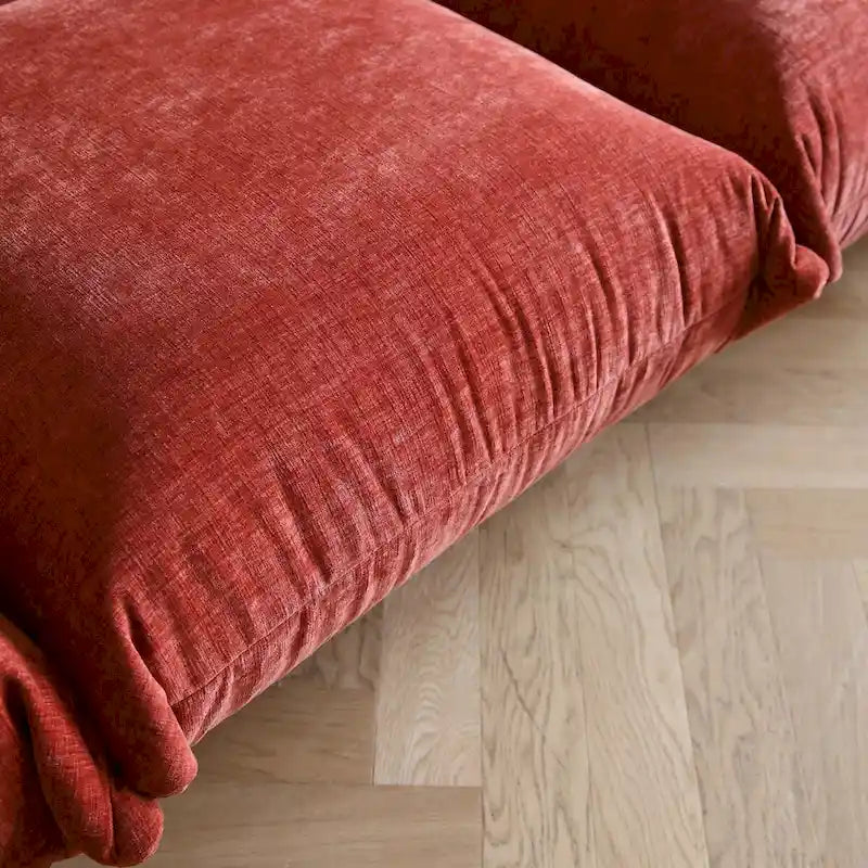 Modernes modulares Ecksofa mit Chenille-Stoffbezug für das Wohnzimmer-Set mit 2 Hockern