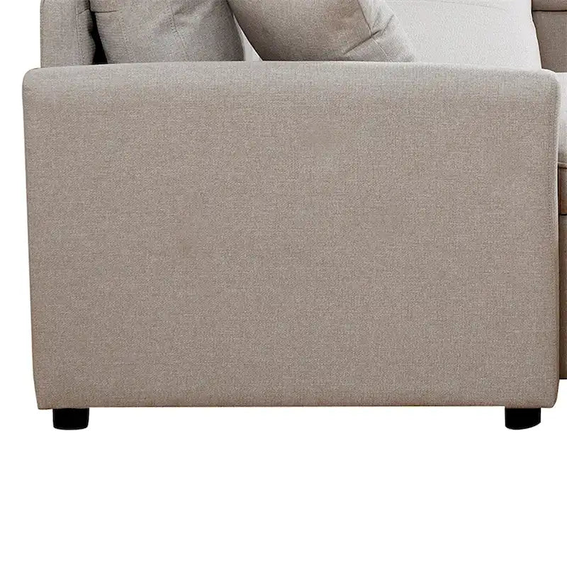 U-förmiges Ausziehsofa mit zwei Stauräumen