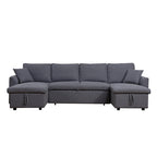 U-förmiges Ausziehsofa mit zwei Stauräumen