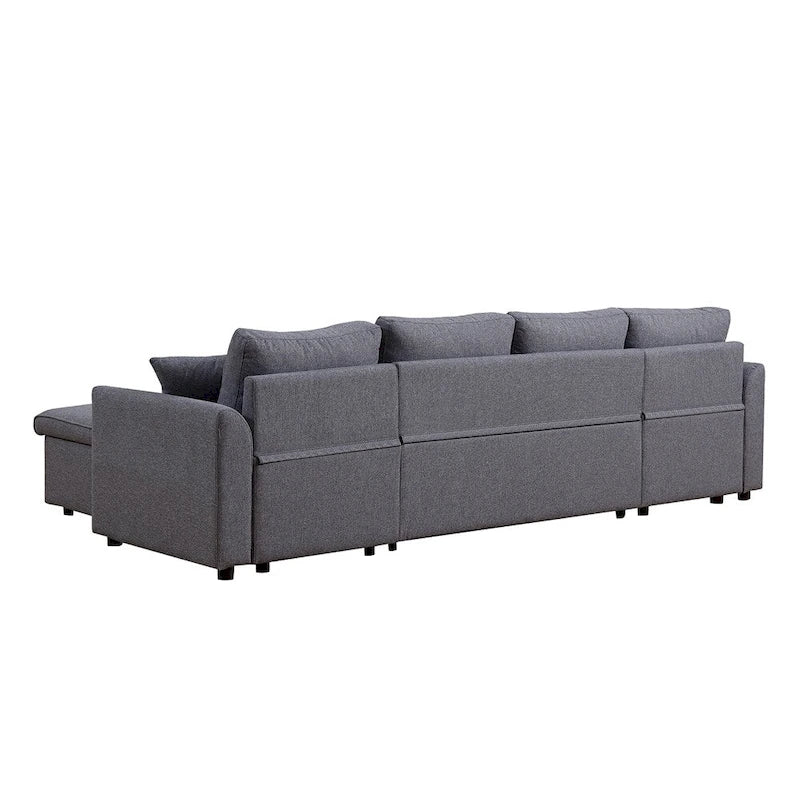 U-förmiges Ausziehsofa mit zwei Stauräumen