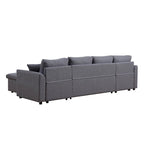 U-förmiges Ausziehsofa mit zwei Stauräumen