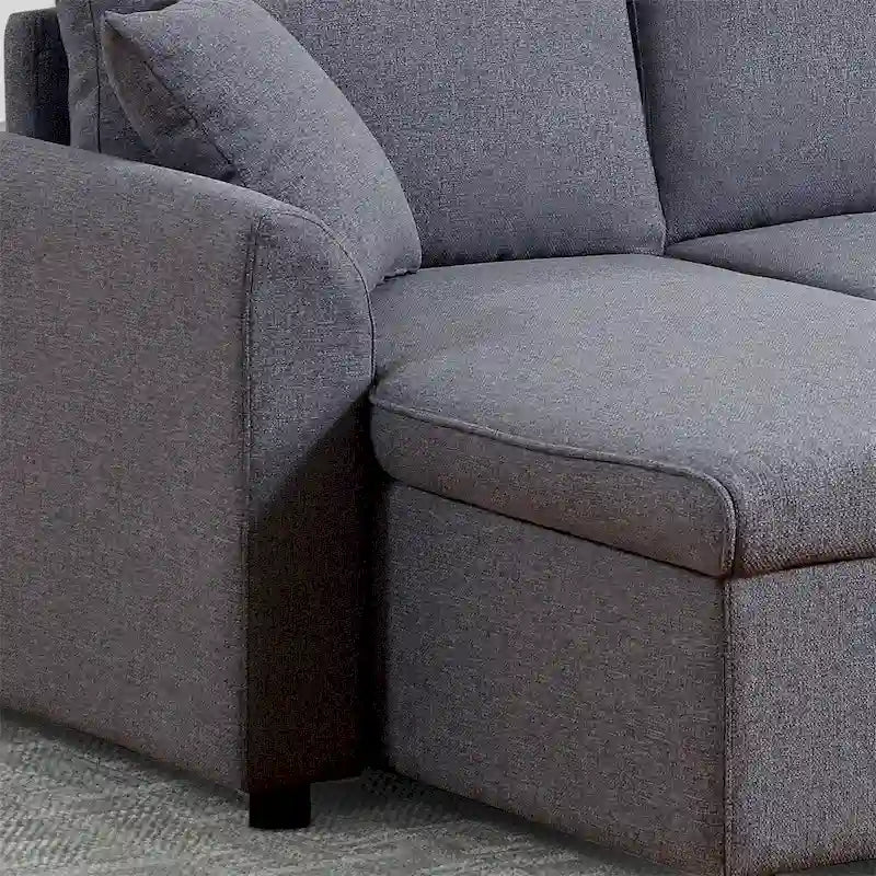 U-förmiges Ausziehsofa mit zwei Stauräumen