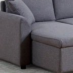 U-förmiges Ausziehsofa mit zwei Stauräumen