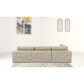 HomeRoots Beige Italian Leather Reclining L Shaped Two Piece Corner Sectional - 117