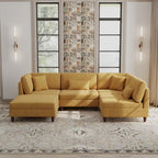 Corduroy Modulares Ecksofa, 5-teilig, mit Ottomane