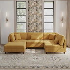 Corduroy Modulares Ecksofa, 5-teilig, mit Ottomane