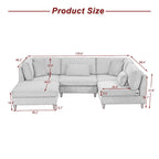 Corduroy Modulares Ecksofa, 5-teilig, mit Ottomane