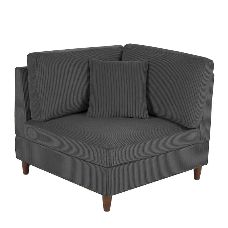 Corduroy Modulares Ecksofa, 5-teilig, mit Ottomane