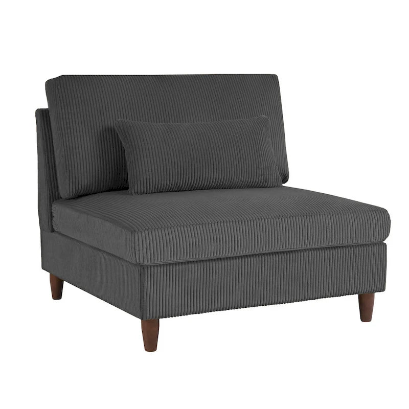 Corduroy Modulares Ecksofa, 5-teilig, mit Ottomane