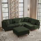 Corduroy Modulares Ecksofa, 5-teilig, mit Ottomane