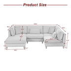 Corduroy Modulares Ecksofa, 5-teilig, mit Ottomane