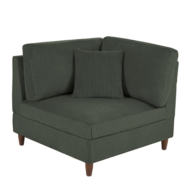 Corduroy Modulares Ecksofa, 5-teilig, mit Ottomane