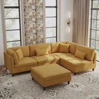 Corduroy Modulares Ecksofa, 5-teilig, mit Ottomane