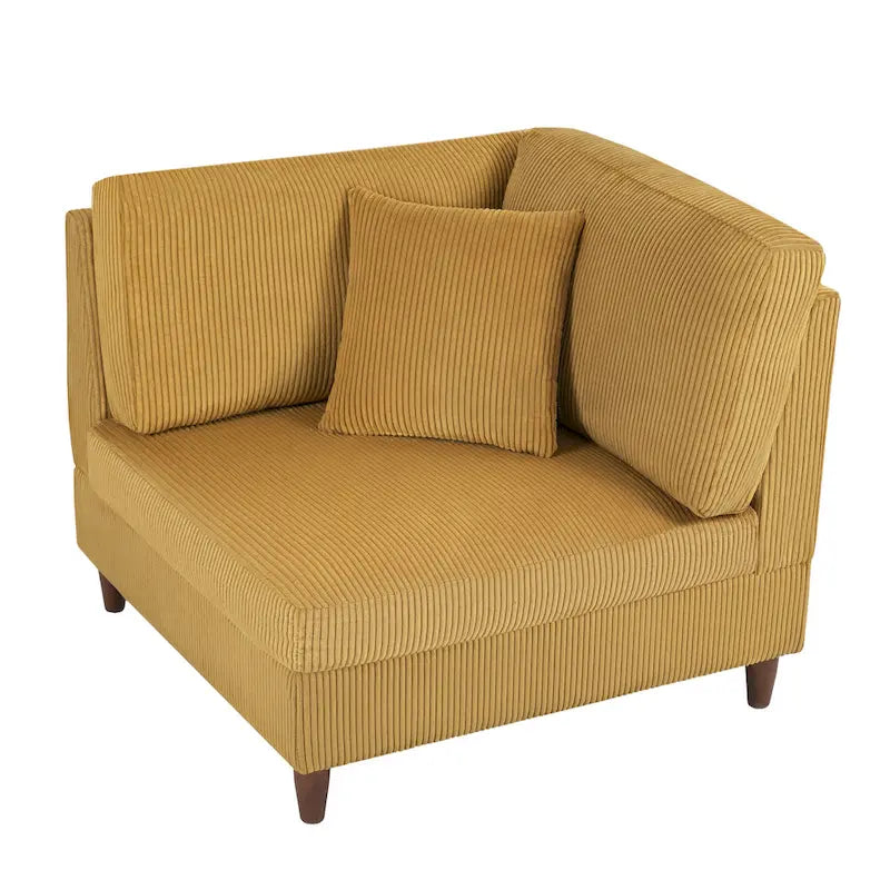 Corduroy Modulares Ecksofa, 5-teilig, mit Ottomane