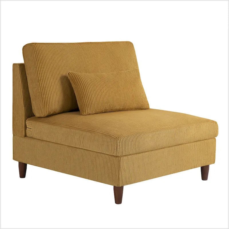 Corduroy Modulares Ecksofa, 5-teilig, mit Ottomane