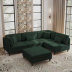 Corduroy Modulares Ecksofa, 5-teilig, mit Ottomane