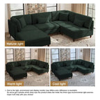 Corduroy Modulares Ecksofa, 5-teilig, mit Ottomane