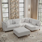 Corduroy Modulares Ecksofa, 5-teilig, mit Ottomane