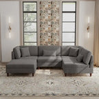 Corduroy Modulares Ecksofa, 5-teilig, mit Ottomane