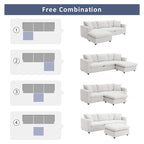 Modernes L-förmiges 4-Sitzer-Sofa-Set mit Ottomane