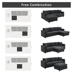 Modernes L-förmiges 4-Sitzer-Sofa-Set mit Ottomane