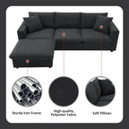 Modernes L-förmiges 4-Sitzer-Sofa-Set mit Ottomane