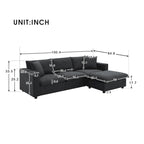 Modernes L-förmiges 4-Sitzer-Sofa-Set mit Ottomane