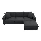 Modernes L-förmiges 4-Sitzer-Sofa-Set mit Ottomane