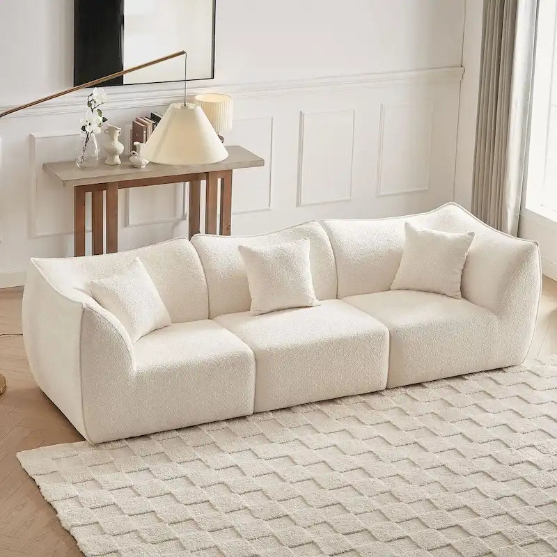 Gemütliches Schlafsofa Konvertierbares Modulares Ecksofa mit tiefen Sitzen 3/4-Sitzer-Sofa