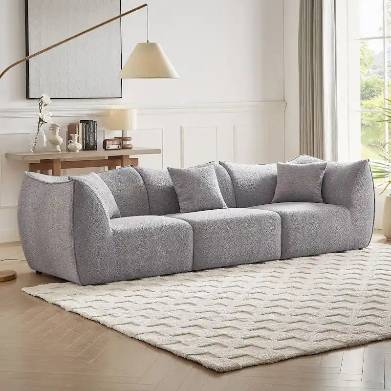 Gemütliches Schlafsofa Konvertierbares Modulares Ecksofa mit tiefen Sitzen 3/4-Sitzer-Sofa