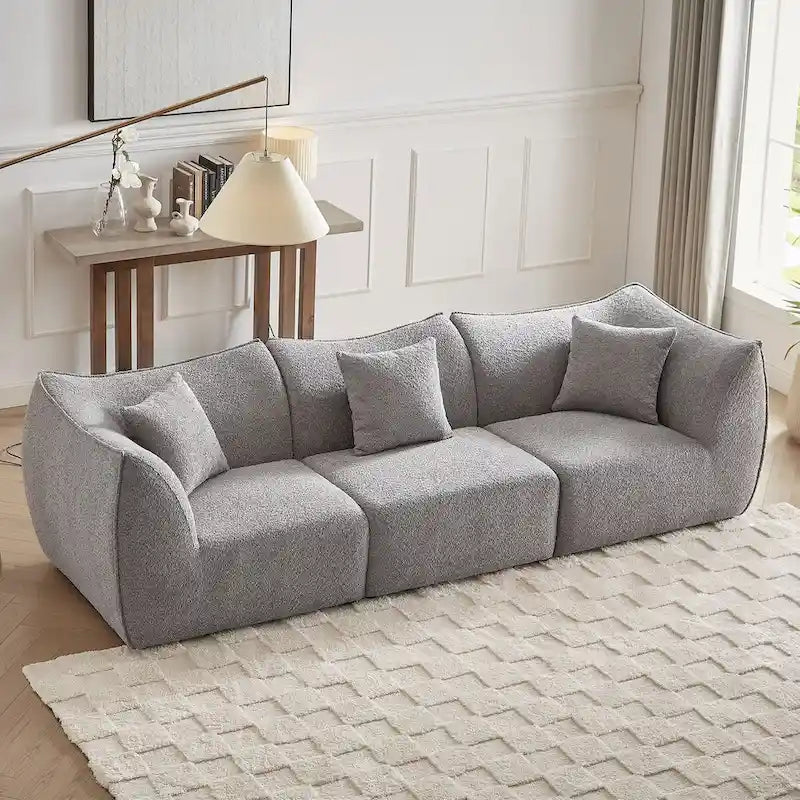 Gemütliches Schlafsofa Konvertierbares Modulares Ecksofa mit tiefen Sitzen 3/4-Sitzer-Sofa