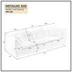 Gemütliches Schlafsofa Konvertierbares Modulares Ecksofa mit tiefen Sitzen 3/4-Sitzer-Sofa
