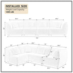 Gemütliches Schlafsofa Konvertierbares Modulares Ecksofa mit tiefen Sitzen 3/4-Sitzer-Sofa