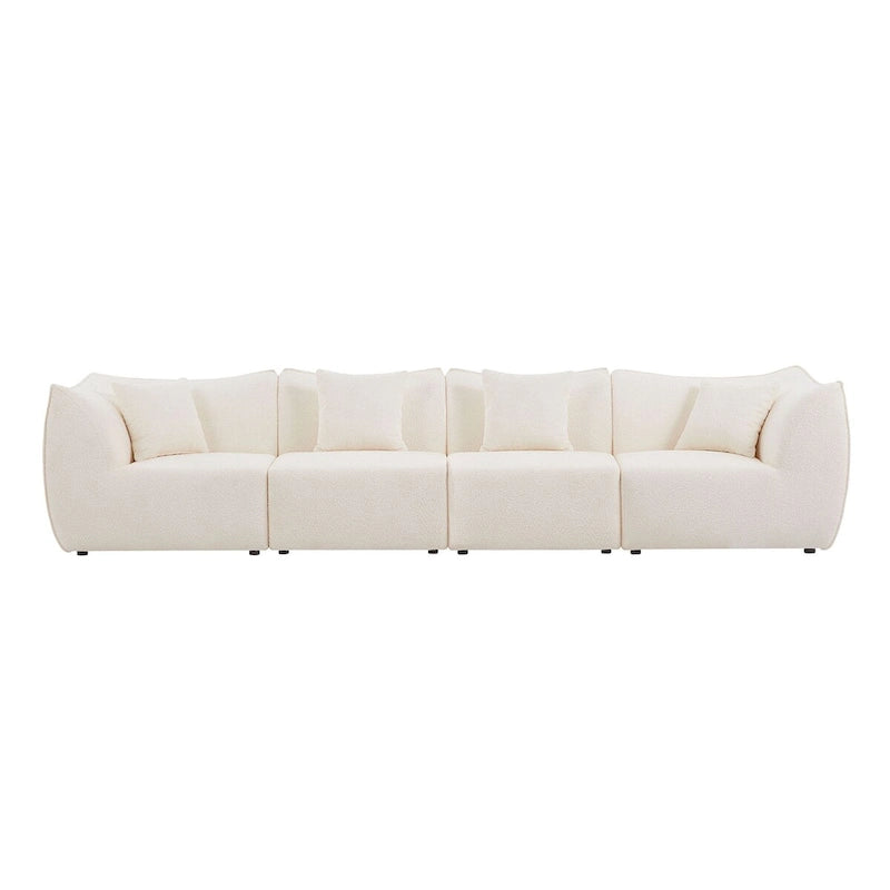 Gemütliches Schlafsofa Konvertierbares Modulares Ecksofa mit tiefen Sitzen 3/4-Sitzer-Sofa