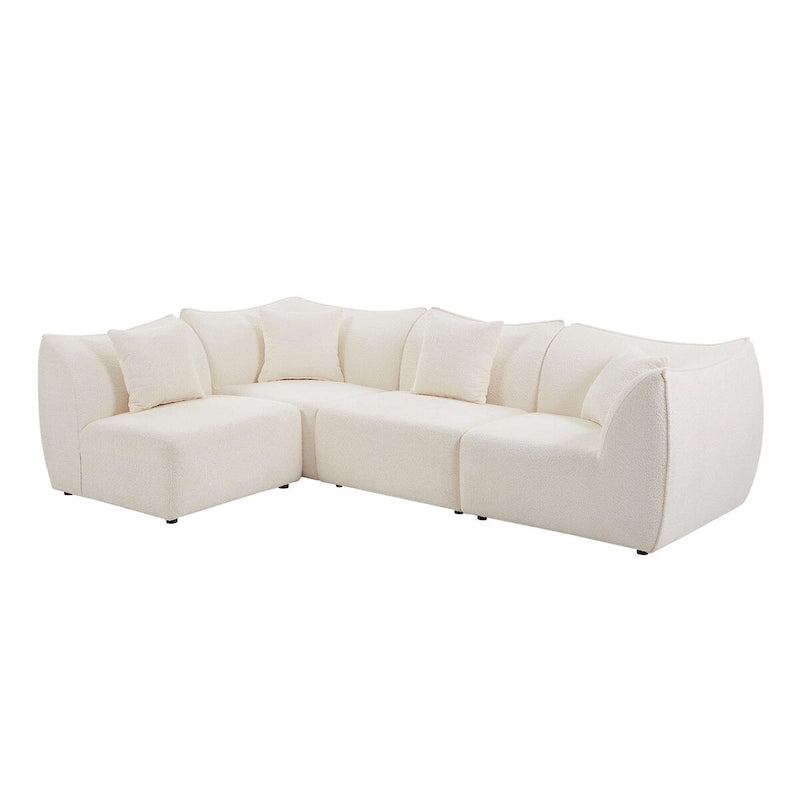 Gemütliches Schlafsofa Konvertierbares Modulares Ecksofa mit tiefen Sitzen 3/4-Sitzer-Sofa